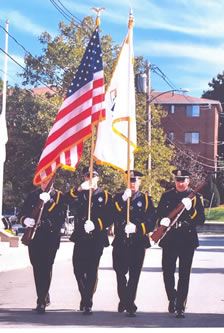 Police Honor Guard Walking in a Parade